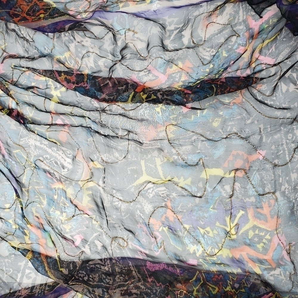 Sheer Colorful Scarf - Picture 2 of 11
